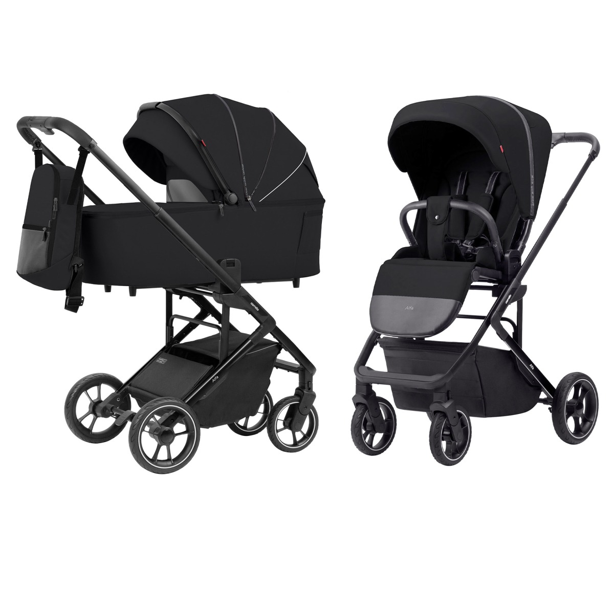 Kočárek 2v1 CARRELLO Alfa CRL-6507 2023 Midnight Black